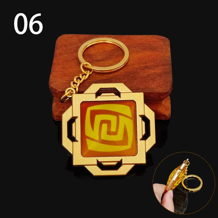 Anime Game Genshin Impact Vision Keychain Luminous 7 Element Weapons Eye Of Original God Toy Luminous Keyring Bag Pendant Gift