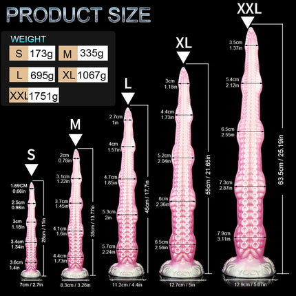 YOCY Long Tentacle Dildo 25.19 Inch Pink Monster Anal Dildos,Powerful Suction Cup Anus Vaginal Stimulator Silicone Sex Toys