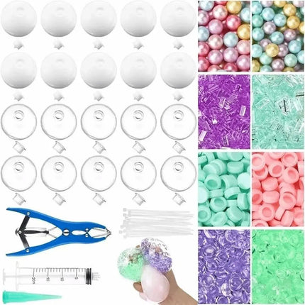 TPR Empty Ball Skin DIY Squishy Stress Relief Kit Clear Refillable Handmade Craft Supplies for Custom Fidget Toys