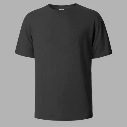 500/300g Heavy-duty White Pure Cotton T-shirt Thickened Ribbed Round Neck Short Sleeves Double-stitched Half Sleeve Tees