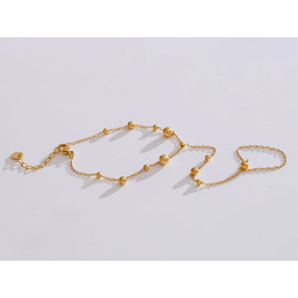 Yhpup Trendy Stainless Steel Zircon Beads Back of Hand Chain Finger Bracelet Fashion Chic Sexy Jewelry Waterproof Wholesale Gift