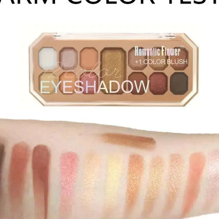 12 Color Eyeshadow Palette with Blush Long-Lasting Waterproof Face Makeup Set for Daily Use  Makeup Tray And Eyeshadow Box