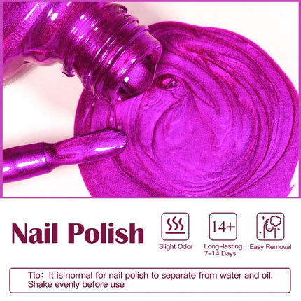 8ml Metallic Nail Polish Mirror Effect Fast Drying Long-Lasting Nail Art Polish DIY No Lamp Cure Manicure Nail Supplies