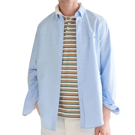 PG Men's button-down shirt  Pure color long style  Casual business formal shirt  Suitable for men's office and daily wear