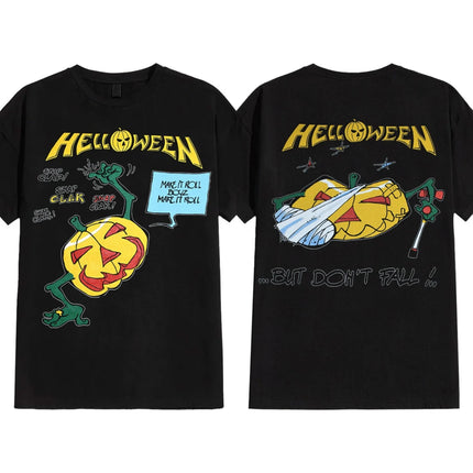 Helloween United Forces T-Shirt Women Men Oversized Street Y2K Hip Hop Short Sleeve Hip Hop Casual Cotton Female Male Clothing