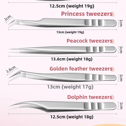 High Precision Eyelash Tweezers Beauty Eyelash Professional Grafting Eyelash High-Precision Flowering Tweezers