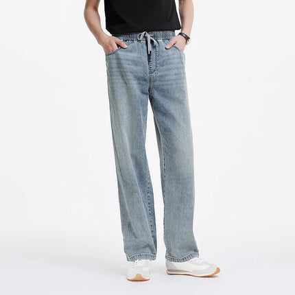 Semir Men Pants Denim American Vintage Loose Straight Leg Trendy Fashion Comfort Commute 2026 Summer Casual Style Top