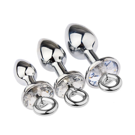 Metal Butt Plug with Jewelry Crystal Fox Tail Detachable Anal Plug Traction Pull Chain Sex Toys SM Game Adults Masturbator Sex