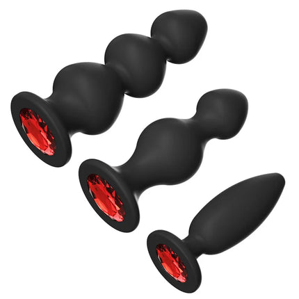 Anal Plug Silicone Butt Plug 3 Sizes Butt Plug Crystal Base Anal Vaginal Expander Sex Toy Adults Games Couple Erotic Products