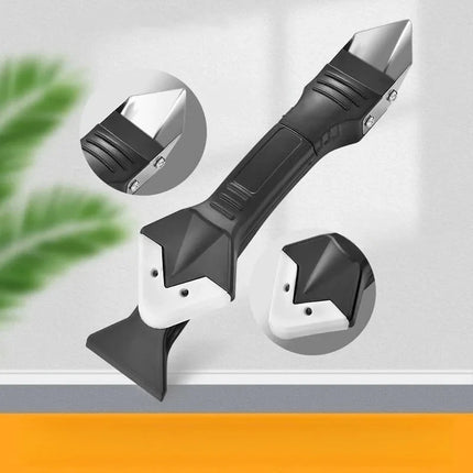 Multi-Functional Silicone Scraper Blade Set - Glue Remover Filler Corner Grout Crack Mud Tool for Home Use