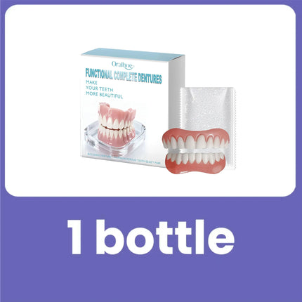Dentures Full Set Natural Upper Lower Braces Silicone Denture Set for Men Women Instant Confident Fake Tooth Oral Hygiene Care
