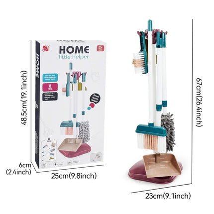 Pretend Play Cleaning Set and Sanitation Simulation Broom Vacuum Cleaner Tool Toy for Boys Girls Children's Cleaning Tool Toys