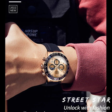 OLEVS 2875 Fashion Men's Watch Luxury Original Moon Phase Calendar Wristwatch Chronograph Luminous Waterproof Watch For Men