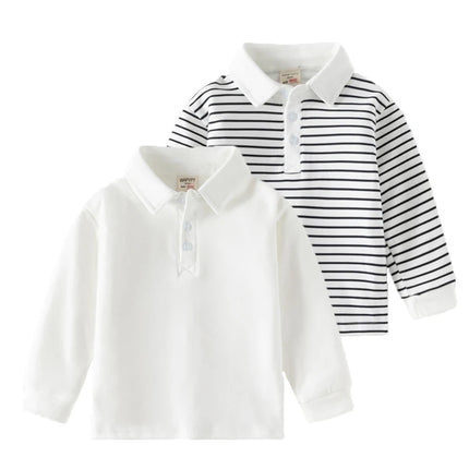 Spring Autumn Long Sleeve T shirts for Boys Toddler Kids 2 3 4 5 6 Years Polo Shirts Children Cotton Breathable Cltohing Tops