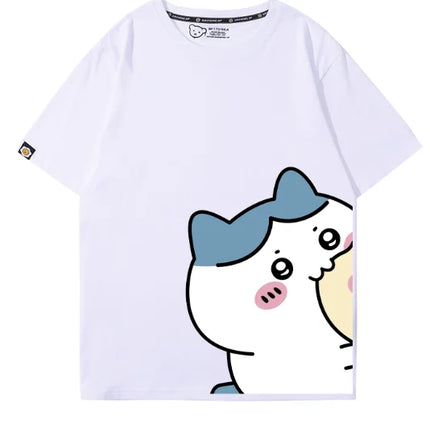 MINISO Cute Chiikawa Print Short Sleeve Women Men Loose Casual Everyday Wear T-shirt Stylish High-quality Tops Clothing