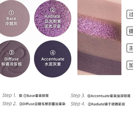 Kaleidos Glitter Eyeshadow Makeup Palette 4Colorful High Pigmented Shimmer Glitter Eye Shadow Make Up Pallet Gift Set