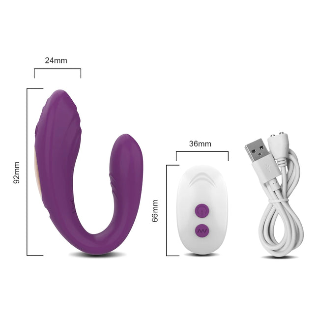 Erotic Wireless Remote Control Clitoral Vibrator U Shape Dildo G Spot Clitoral Stimulating Vibrator Sex Toy for Women Adult Couples