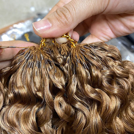 Virgin 613 Blonde Crochet Hair 24 Inch Human Hair Extensions for Women France Curly Pre Loop Braids 100g Golden for Braiding