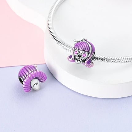 925 Sterling Silver Purple Series Butterfly Aries Gemini Safety Chains Fit Original Bracelet DIY Jewelry Making Gift For Women