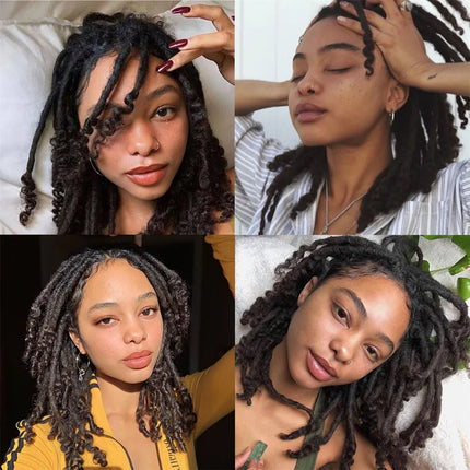 Dreadlock Extensions Real Human Hair For Man/Women Permanent Loc Extensions 60 Strands 6-14 Inch Brazilian Dreadlock
