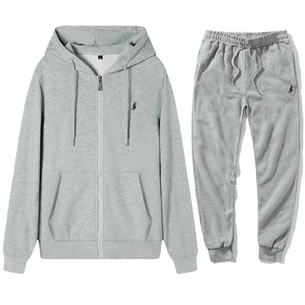 Men's Classic Hoodies and Sport Pants for Autumn and Winter, Suitable for Casual Fitness, Warmth and Casual Sportswear Sets in A