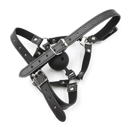 Couples Cosplay Open Mouth Gag BDSM Bondage Restraints Breathable Ring Harness Strap Fetish Silicone Gag Ball Sex Toys For Women