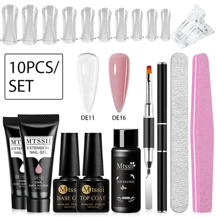 MTSSII 20m Extension Nail Gel Set Manicure Set Finger Quick Buliding Extension Gel Nail Polish Kit Soak Off UV Gel LED Nail Art