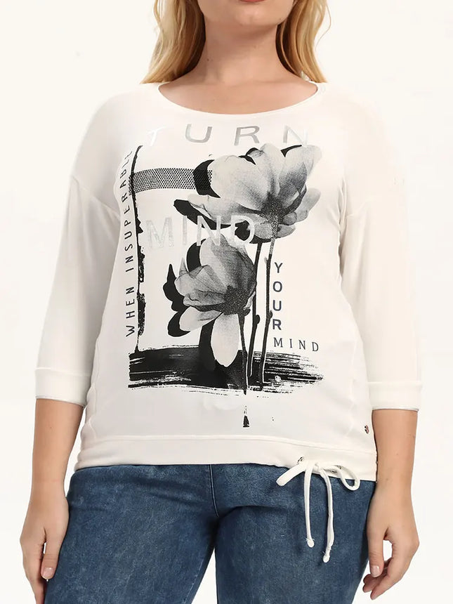 Womens plus size woven round neck shirt belongs to the category of women's clothing