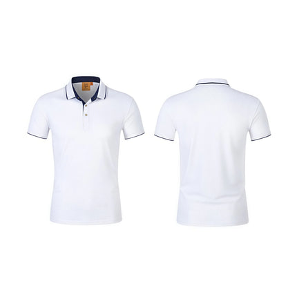 Ice Silk Short Sleeve T-Shirt Summer Work Uniform Logo Printed  Team Culture Polo Shirt  Fashion for Men and Women