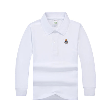 Classic Children's Long Sleeve Polo Shirt Pure Cotton T-Shirt Children Collar Top Baby Girls Base Layer Shirt Teenage Boys tops