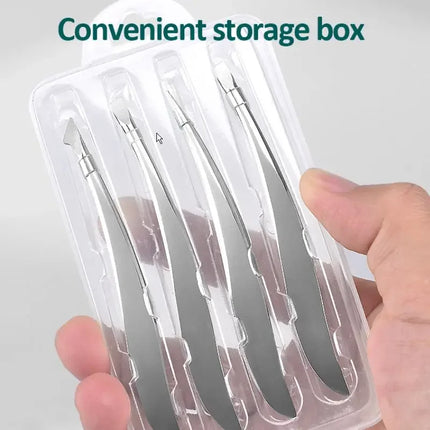 4 pcs/set New Arrival Professional Stainless Steel Tweezer Eyebrow Face Nose Hair Clip Remover Tool Clip