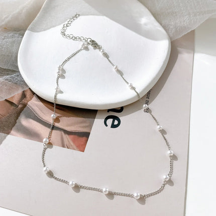 Multilayer Pearl Heart Pendant Necklace / Collier Pendentif Perle Multicouche