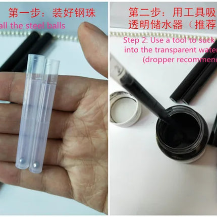 10/30/50pcs 1ml DIY Straight Fill Empty Eyeliner Tube With Steel Ball Liquid Eyeliner Pen Empty Pen Cosmetic Container