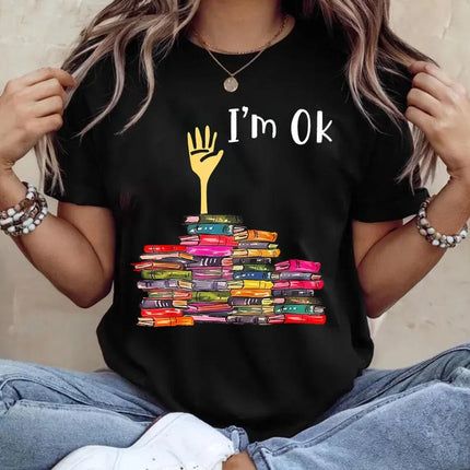 Reading Quote T-shirt Floral Book Graphic T Shirt Men Women Humor Fashion T Shirts Casual Streetwear T-shirts