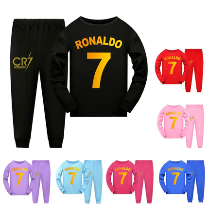CR7 Series Kids Clothes Baby Girls Pajama Sets Boys Long Sleeve Pyjamas Children's Set Girls Cartoon Sleepwear