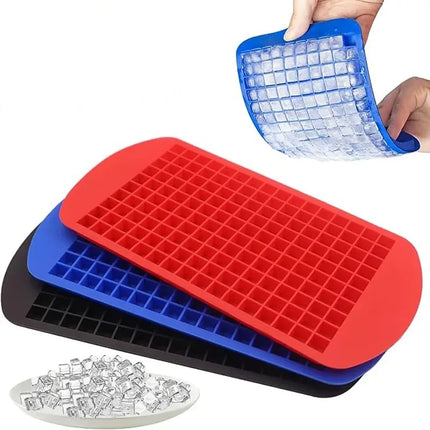 Silicone Ice Cream Tools 160 Grid Mini Foldable Space Saving Silicone Ice Tray Ice Mold For Whiskey Cocktail Ice Making