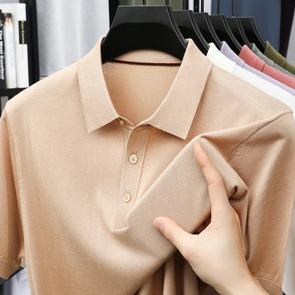 Men's Lyocell Polo Shirt - Summer Essential 100% Breathable Tencel Wrinkle-Free & Eco-Friendly Soft Handfeel 17 Colors Available