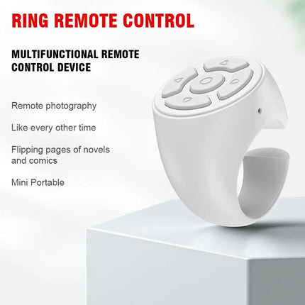 Wireless Scrolling Ring Finger Shutter Remote Control Bluetooth Page Turner Mobile Phone Controller For Home Travel Car