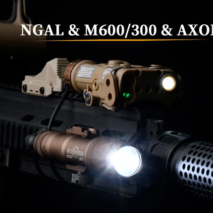 Tactical LED Flashlight Combo L3 NGAL M600 M300 PEQ15 Light with Pressure AXON Switch Fit 20mm Rail for Outdoor Use