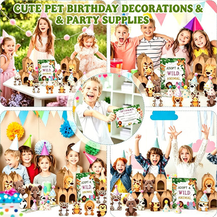 10-50PCS Adopt An Animal Party Favor Mini Safari Stuffed Animal Bulk 12cm Toy Jungle Animal Plush Toy Set Party Favor Gift Decor