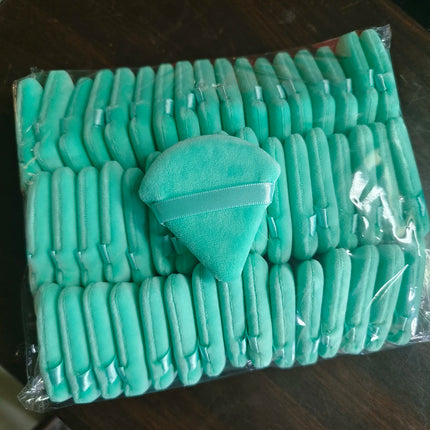 Wholesale 50Pcs Triangle Powder Puff Mini Face Makeup Sponge Cosmetics Soft Cotton Face Powder Puff Washable Velvet Makeup Puff