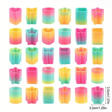 8/16PCS Mini Multi-Shaped Rainbow Magic Springs Circle Toys Kid Birthday Party Favors Giveaway Gifts Souvenir Pinata Fillers
