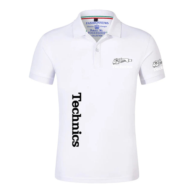 2025 Summer Men's Technics DJ Logo Print Popular High-Quality Lapel Collar Design Solid Color Comfortable Breathable Polo Shirt