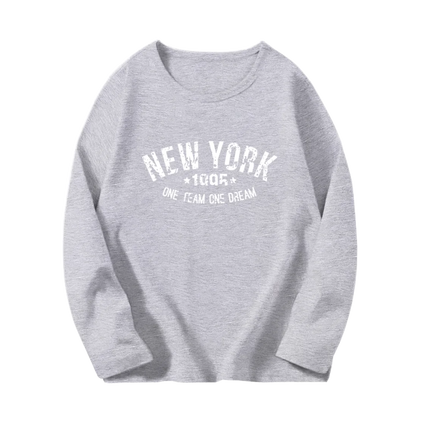 Fashion Paris Eiffel Tower Print T-Shirt Girls Long Sleeve Letter T-shirt Kids Cotton Clothing