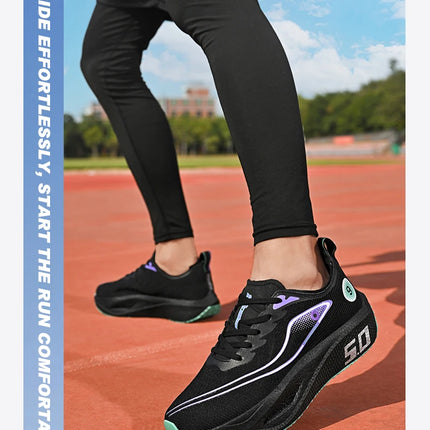 New Trendy Sports Running shoes, Comfortable and Breathable Men's and Women's Sports Casual shoes, Outdoor Large-sized Black 10