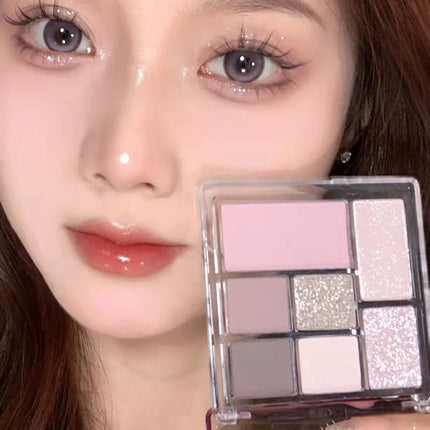 New 7 Color Eyeshadow Palette Pearly Matte Glitter Eyeshadow Makeuo Palette Shiny Eye Shadow Eye Pigments Purple Brown Cosmetics