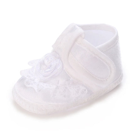 Newborn Baby's First Baptism Shoe: Newborn Boys and Girls' White Baptism Shoes Soft Sole Walking Shoes Multiple Styles-9CM/10CM