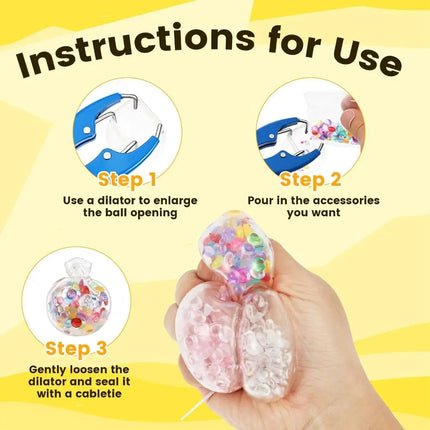 TPR DIY Ball Shell Kit Round Transparent DIY Stress Ball Making Kit Refillable Stretchy Squishy Ball Making Kit