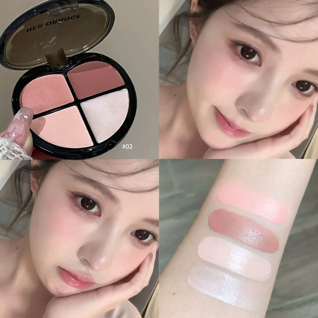 Herorange Sweetheart Blush Cream｜Four Colors in One, Delicate and Skin-Friendly, Brightens and Contours with Full Vitality