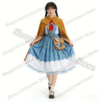 2026 Fantasia Holly Wheeler Cosplay Girls Blue Dress Brown Cloak Suits Monster Things Season 5 Roleplaying Carnival Outfits